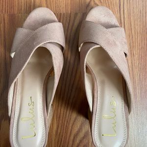Lulus mauve cork heels
